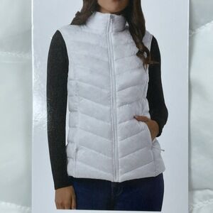 32 Degrees Women's XL Puffer Vest White Nylon d1300